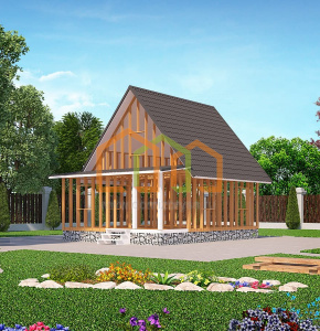 Каркасный дом без отделки 6х8